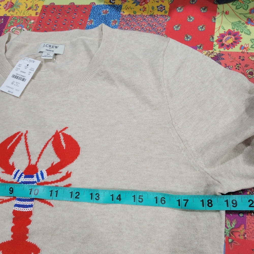J. Crew Factory Sequin Lobster Teddie Sweater CA416 NWT - Picture 9 of 10